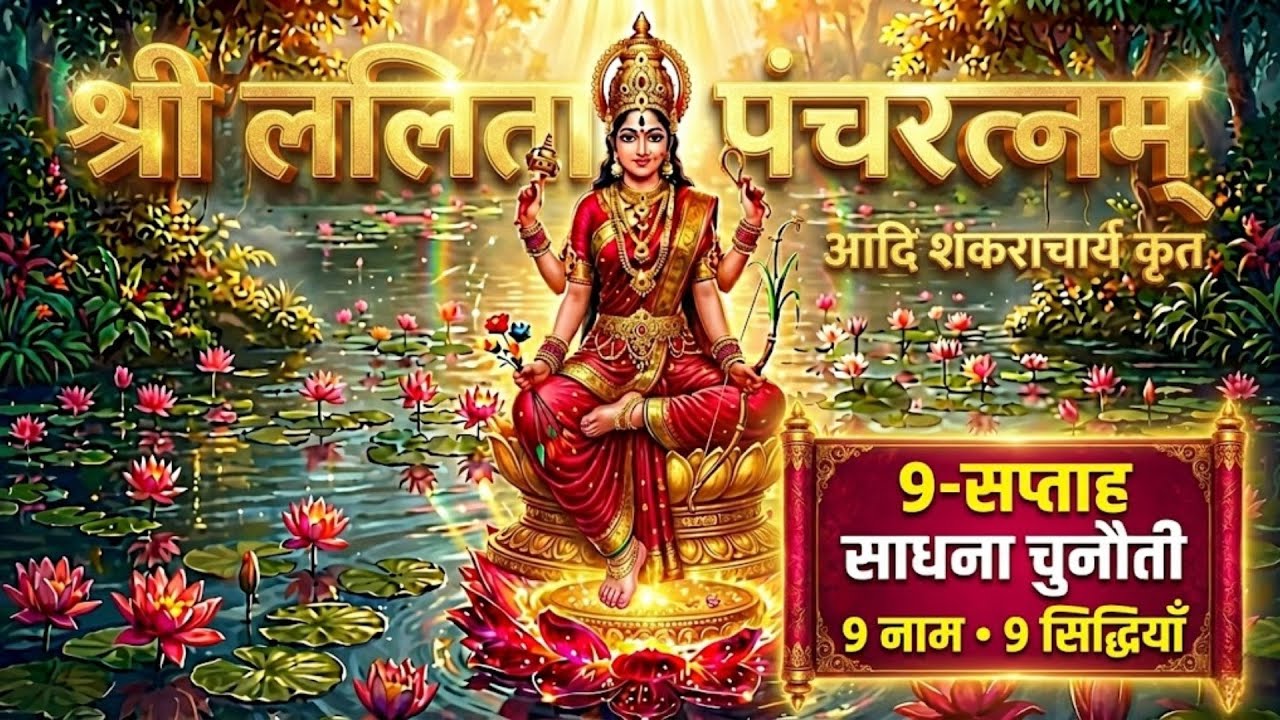 🌸 श्री ललिता पंचरत्नम् | 9-सप्ताह साधना 🙏 | 9 पवित्र नाम | 9 सिद्धियाँ 💎| विद्या, श्री और विमल सुख 🪷