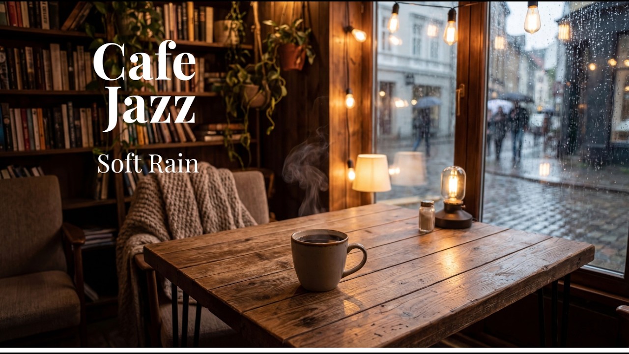 Soft Rain Cafe Jazz ☕ Gentle Study & Focus Music (No Lyrics, 1 Hour)