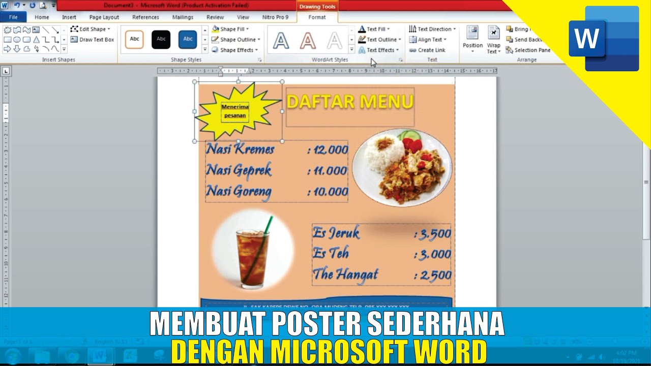 Membuat Poster Sederhana Menggunakan Ms. Word