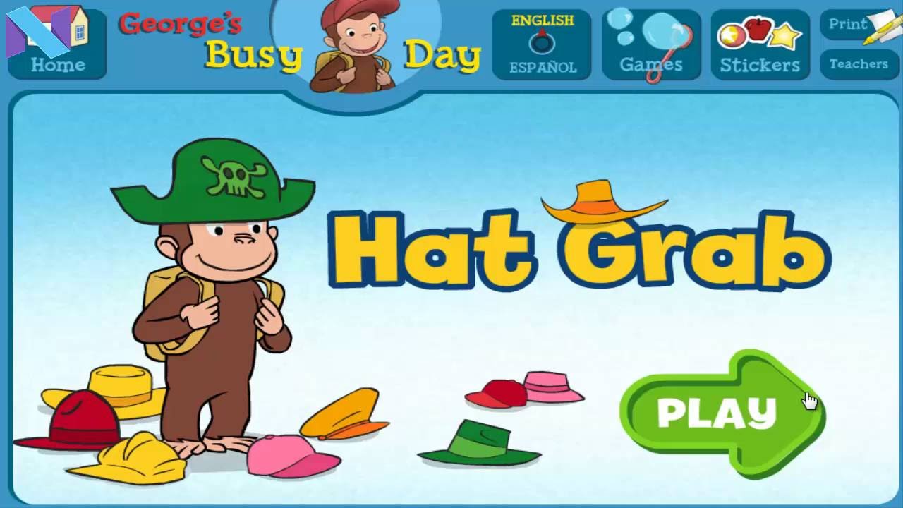 Learn with curious george - learn colors with hat grab - curious george game 2016