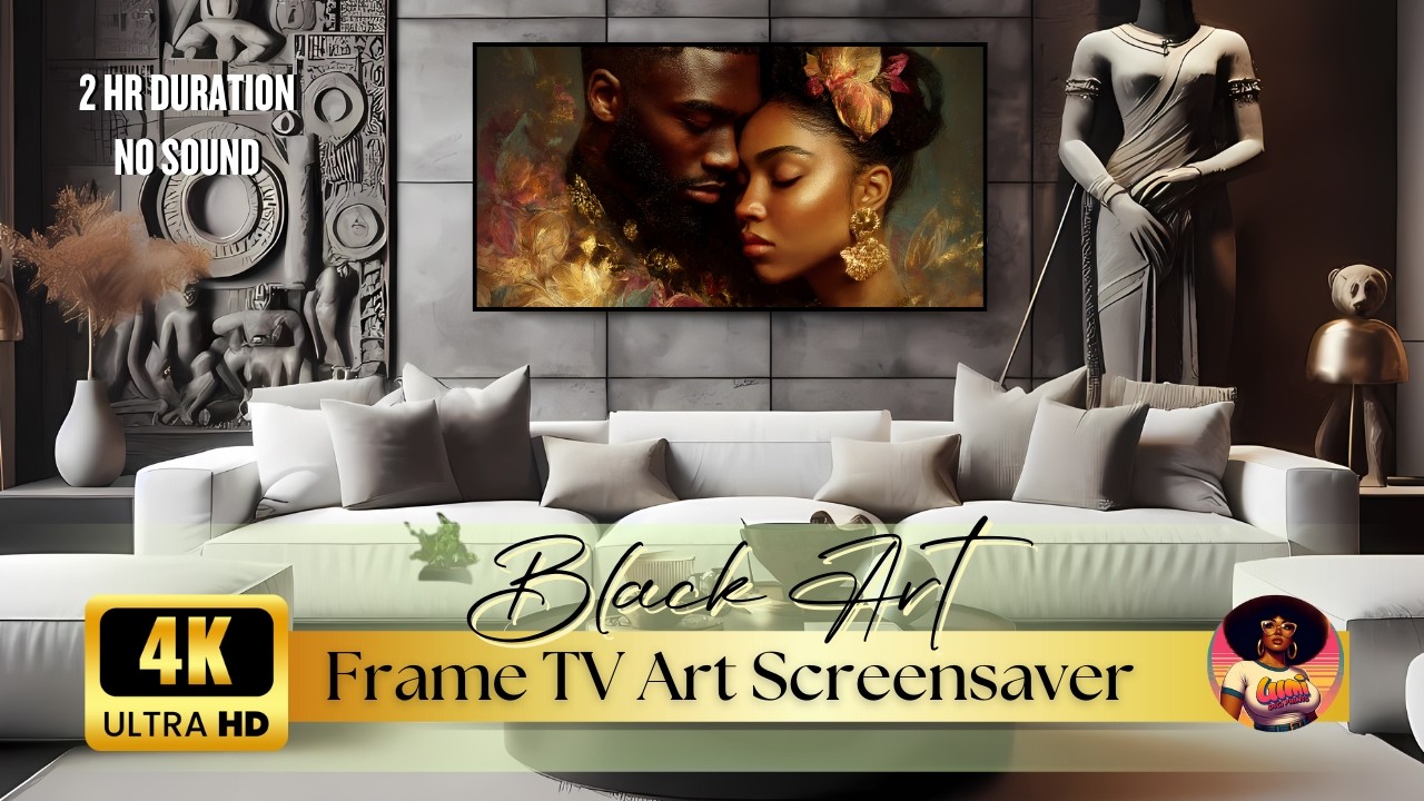 Portrait of BLACK Love WALL ART | 4k Frame TV Art | 2HR | #tvart #frametvart #framedart #4k
