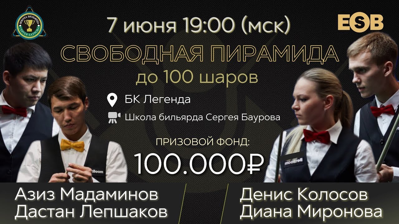 Быстрый Матч. Миронова/Колосов VS Лепшаков/Мадаминов. LEGEND BATTLE. Свободная пирамида до 100 шаров