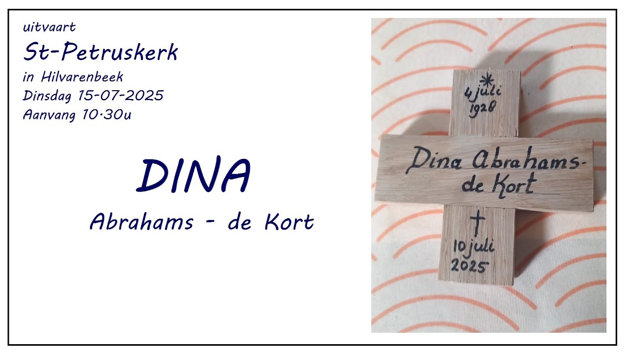 Sint-Petruskerk in Hilvarenbeek, 15 juli 2025, uitvaart Dina Abrahams- de Kort, aanvang 10.30u