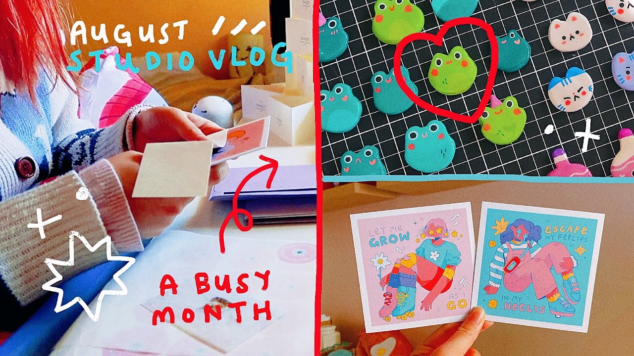 studio vlog ✿ 08: making lotsa clay pins, packing patreon mail & finding joy in creating