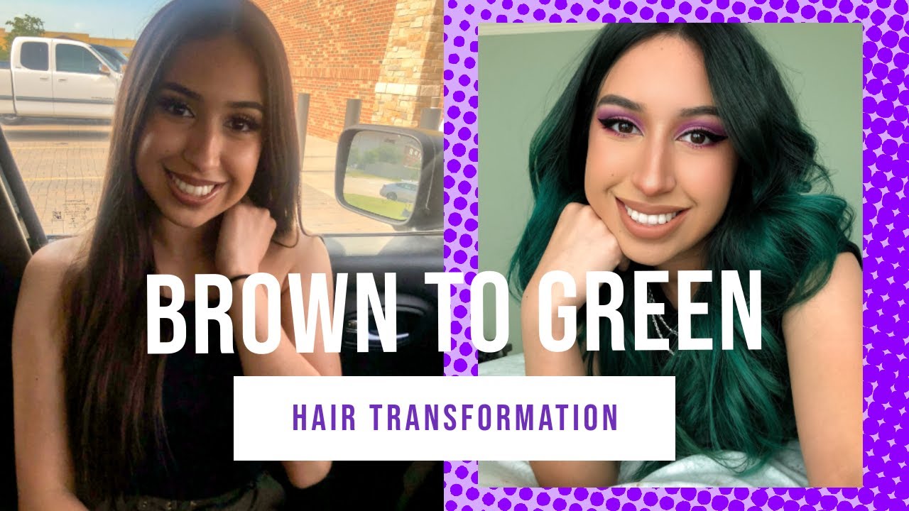 BROWN TO GREEN HAIR | Cutting my hair failll