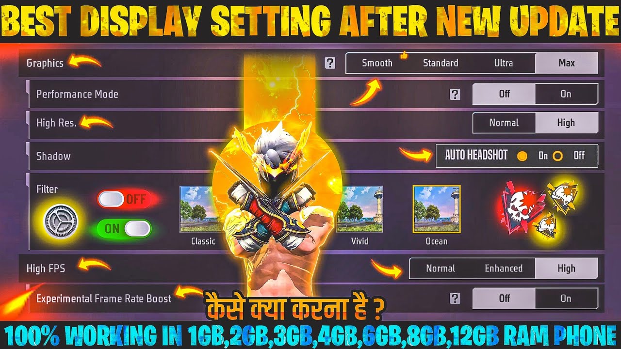 Display Setting Free Fire After New Update 🔥| Pro Player display Setting | Free Fire New Setting