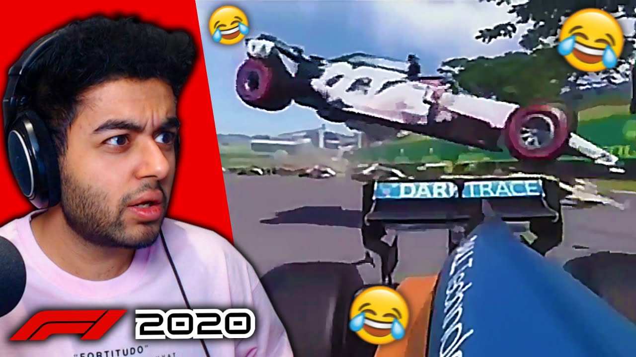 CARS AIRBORNE & FLYING! HUGE AI MISTAKES on the F1 2020 Game!