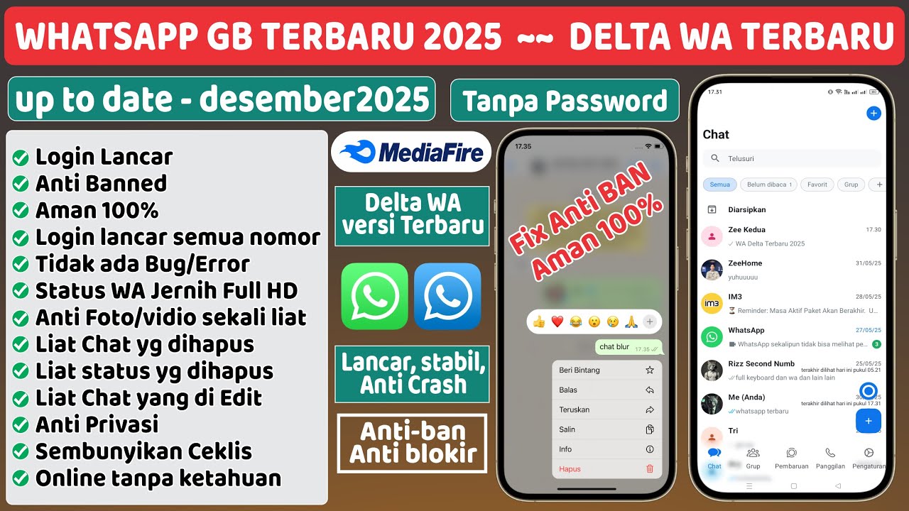 Последняя версия WhatsApp Delta за декабрь 2025 г. ⚡WA GB: стабильная и без задержек
