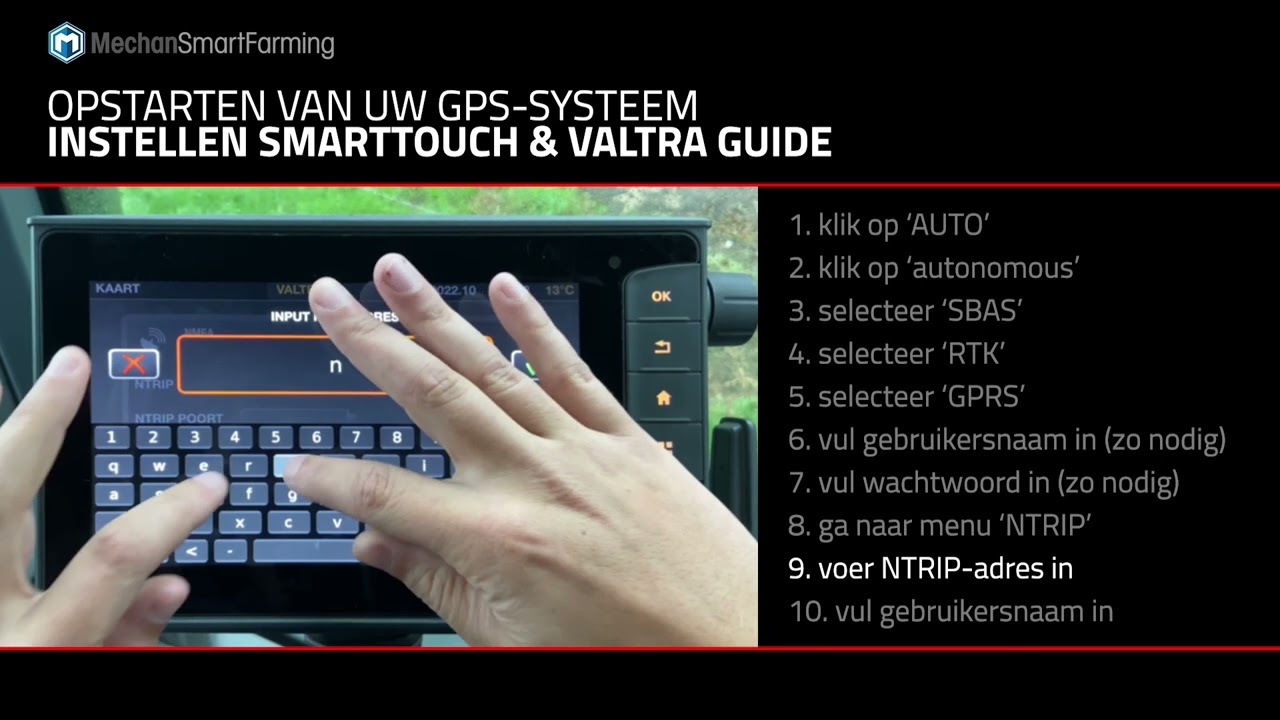 Valtra Guide: opstarten van het GPS-systeem
