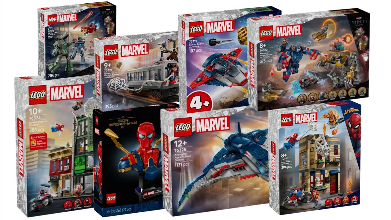 All LEGO Marvel Super Heroes sets August 2025 Compilation/Collection Speed Build