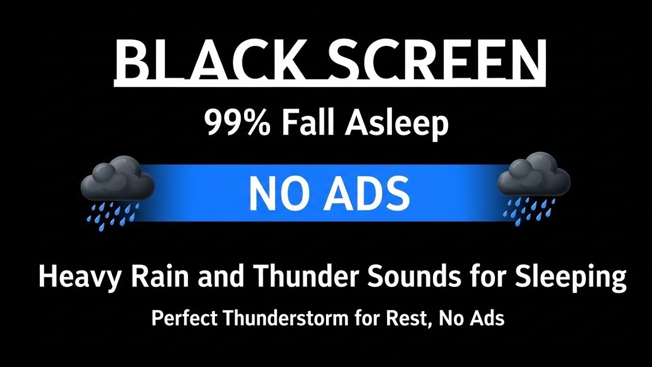 Gentle Night Rain 10 HOURS Rain Sounds for Sleeping - Dark Screen to Beat insomnia, Relax, Study