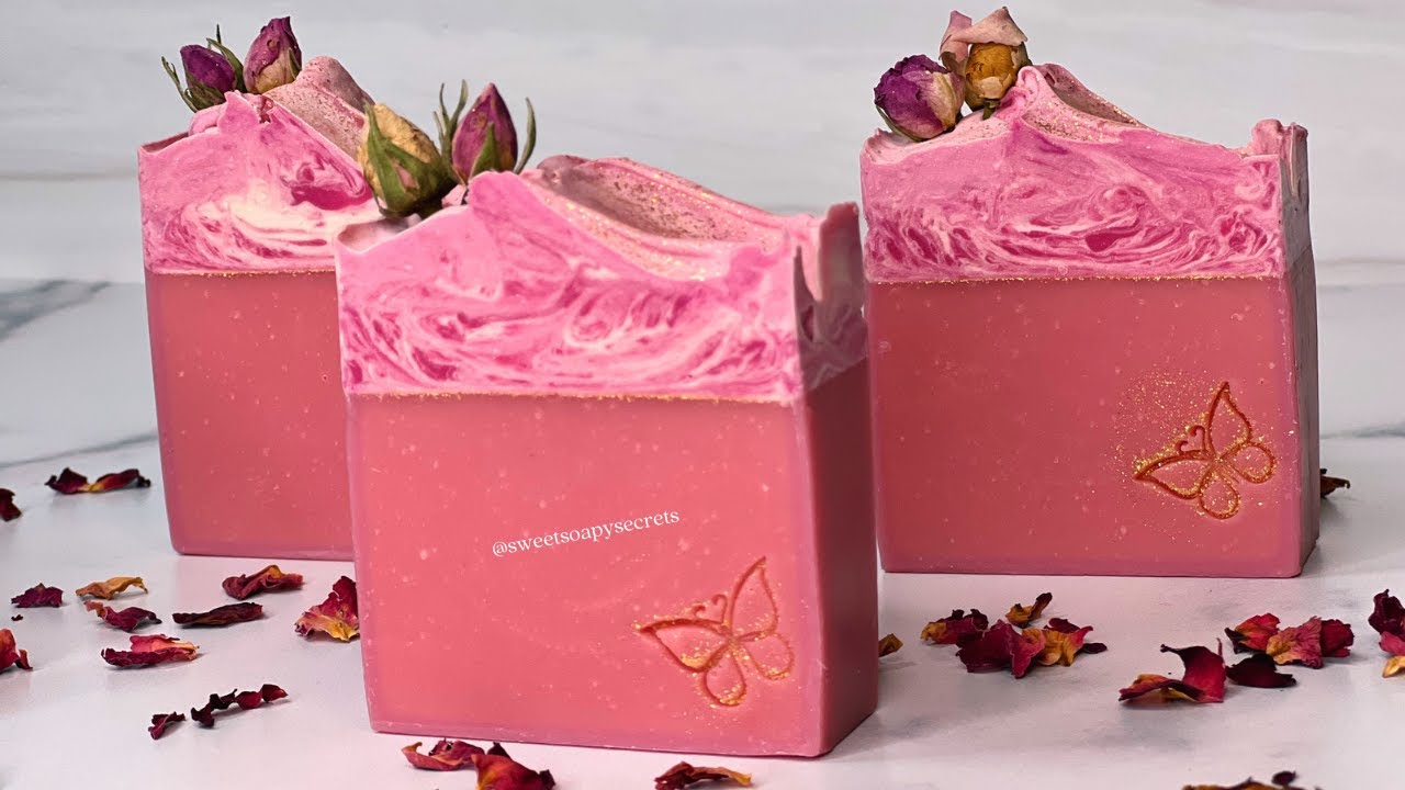 Jabón Artesanal de Rosas proceso en frio.
