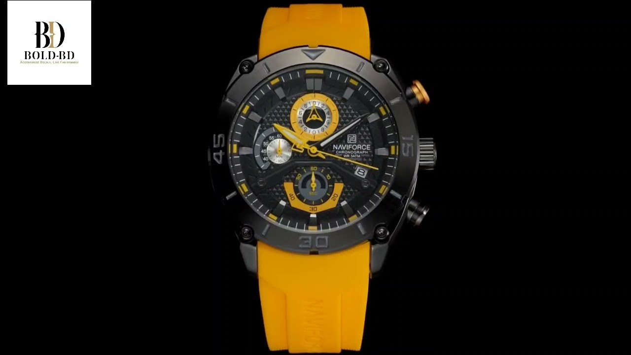 NAVIFORCE 8038 Quartz Wrist Watch Luminous Hands Waterproof Big Dial Watch For Men Chronograph