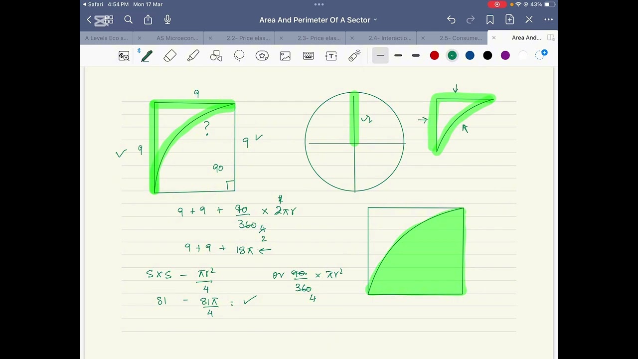 Area and perimeter of a sector | IGCSE/Olevels Maths