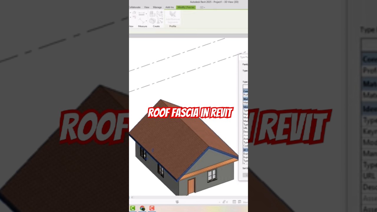 Roof Fascia in Revit #revittutorial #roofdesign #revittips#shorts #shortvideo