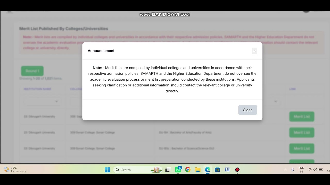 SAMARTH COLLEGE 1ST MERIT LIST: STEP-BY-STEP PROCESS TO CHECK ALL UNIVERSITIES AND COLLEGES ONLINE