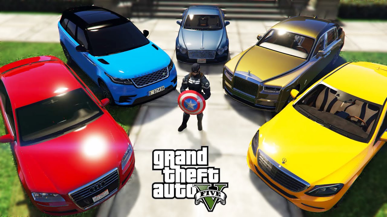 GTA 5 - Stealing Ultra Luxury Cars with Captain America! (Real Life Cars #58)