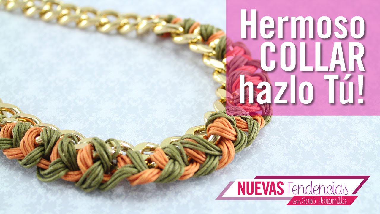 Como hacer un collar cadena tejido Kit 23092