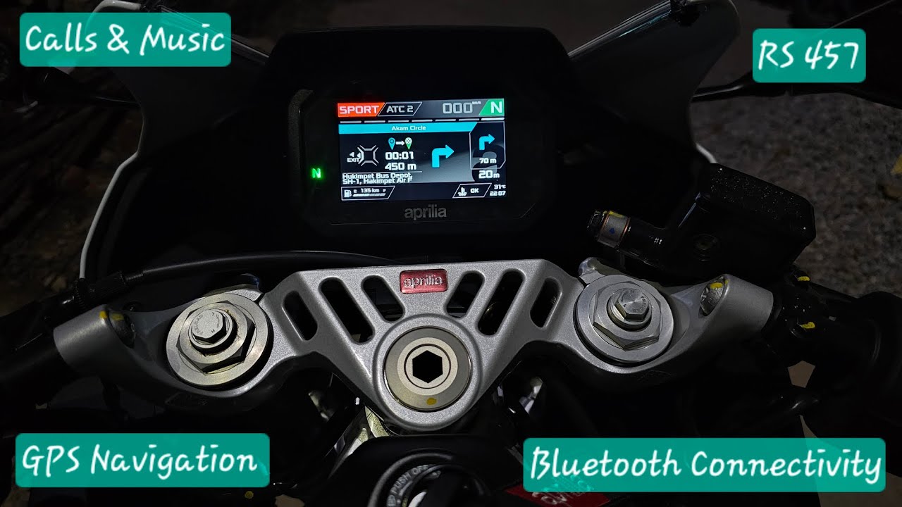 Aprilia RS 457 | GPS Navigation system | Bluetooth connectivity  | Calls & Music controls.