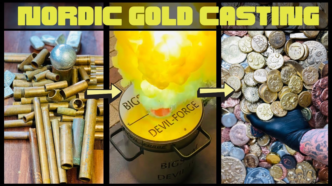 Nordic Gold From Scrap - Copper Tin Zinc Al - ASMR Metal Melting - Trash To Treasure - BigStackD