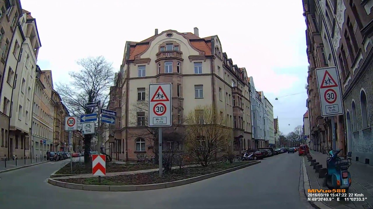 D: Nürnberg. Fahrt durch Gostenhof und Tafelhof. März 2016