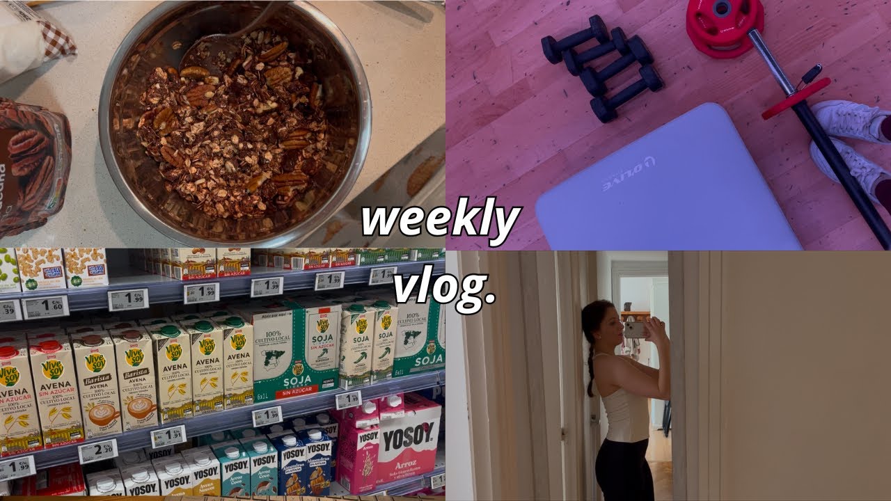 study weekly vlog (estudiando, biblioteca, gimnasio, recetas…) 👩🏻‍💻🎧