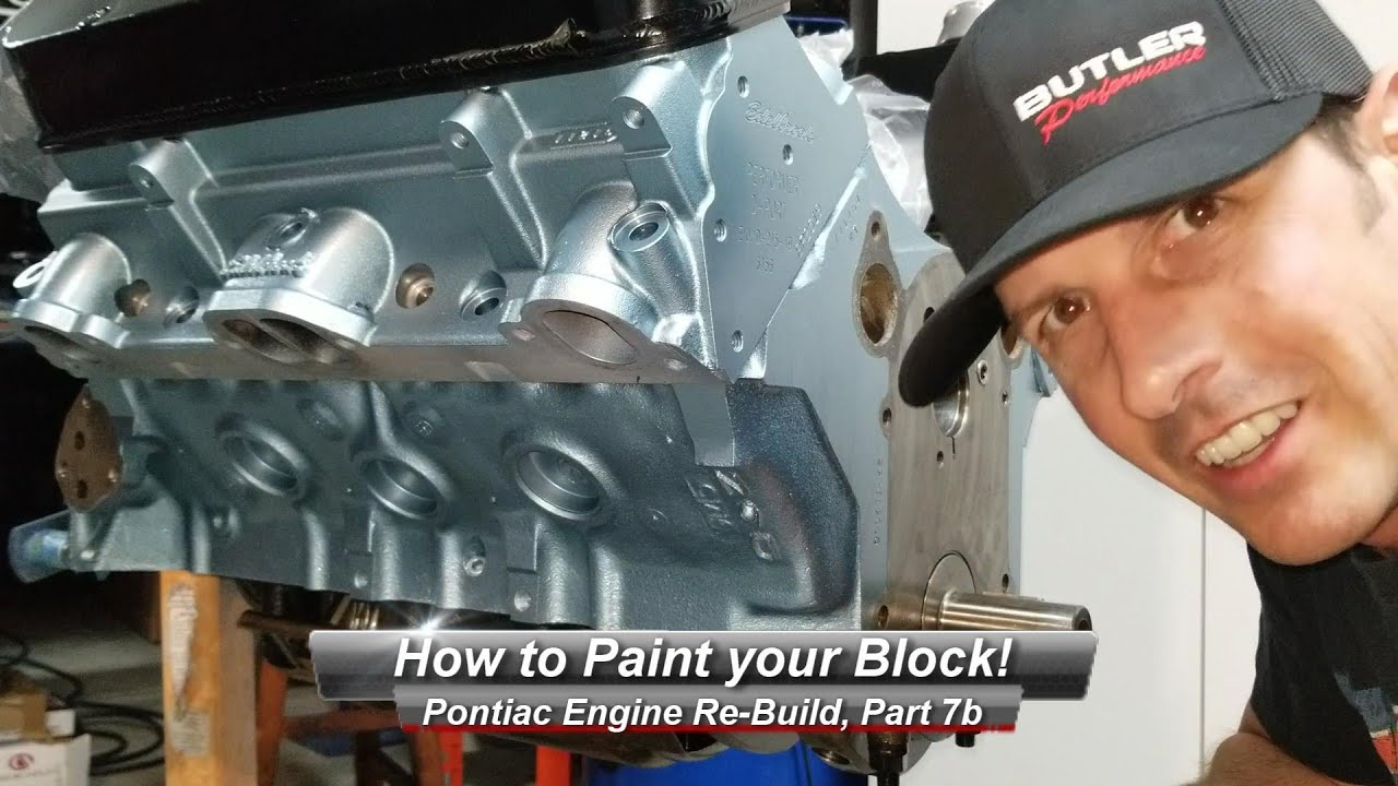 Pontiac V8 Rebuild, Part 7b:  How to paint your engine block, with a low cost paint booth.