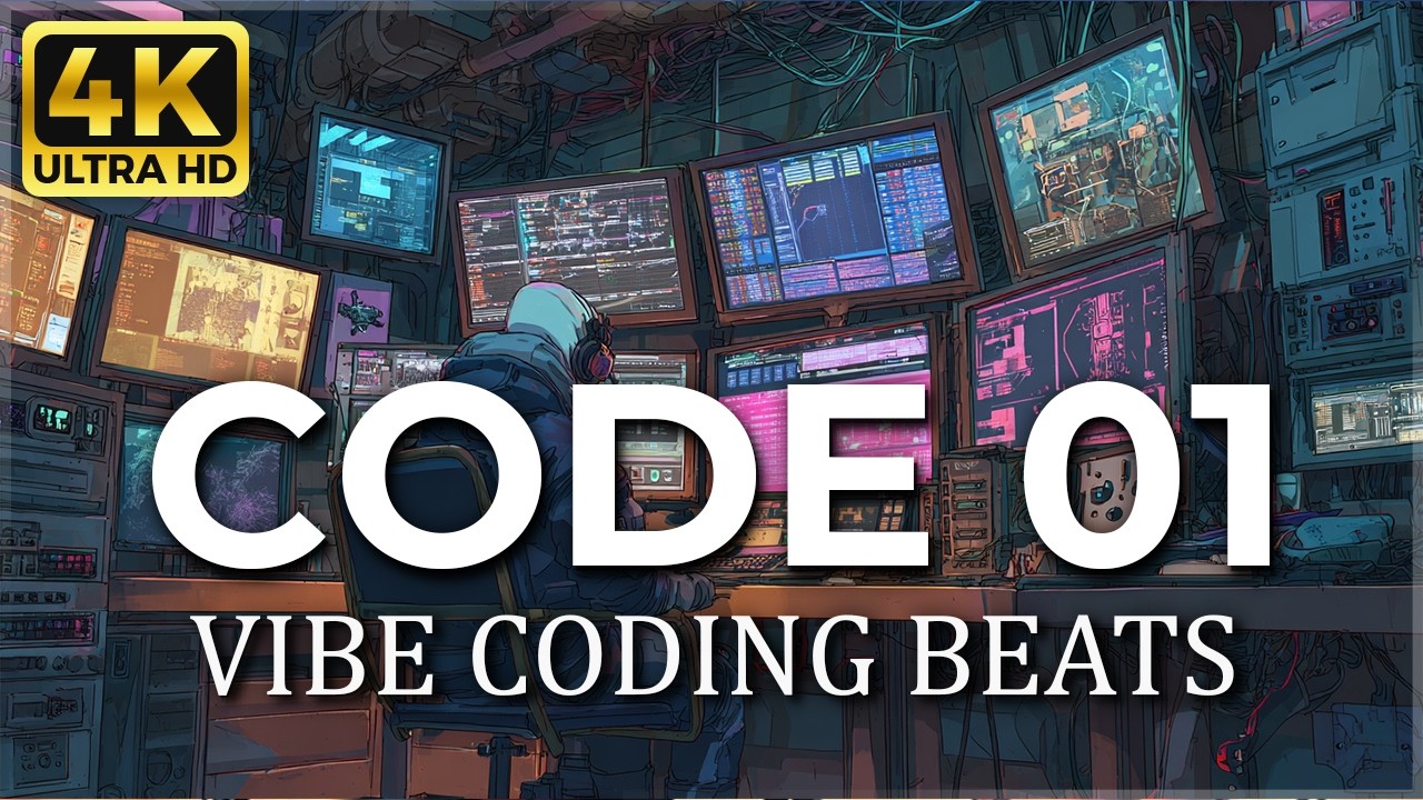 4K | Cyberpunk Coding Music | Deep Focus Synthwave for Programming & Vibe Coding