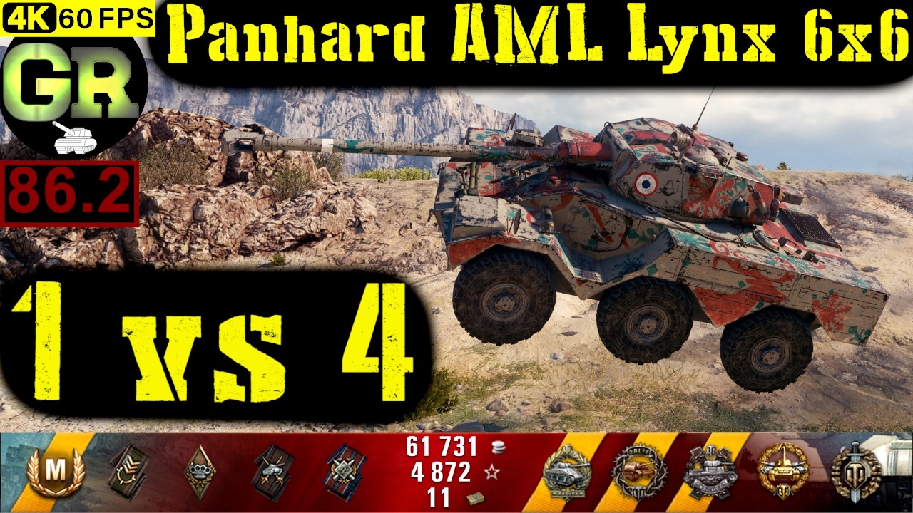 86_World of Tanks Panhard AML Lynx 6x6 WoT Replay - 8 Kills 4.4K DMG(Patch 1.4.0)