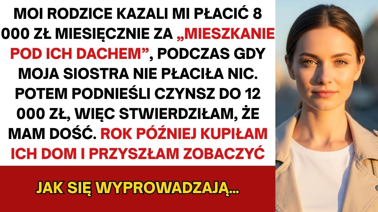 Rodzice kazali mi płacić czynsz, a siostra nic nie płaciła  Kupiłam ich dom i przyszłam zobaczyć