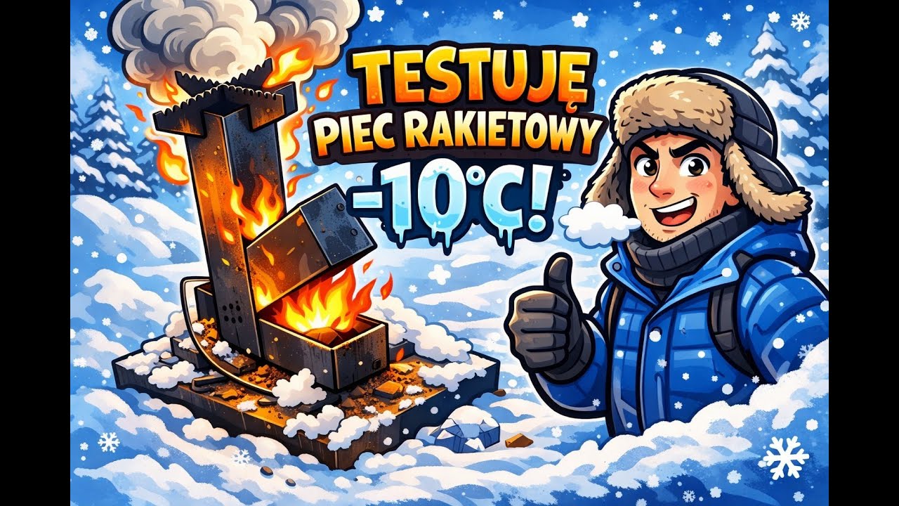 Testuję piec rakietowy przy −10°C ❄️ Czy da się gotować w takich warunkach?