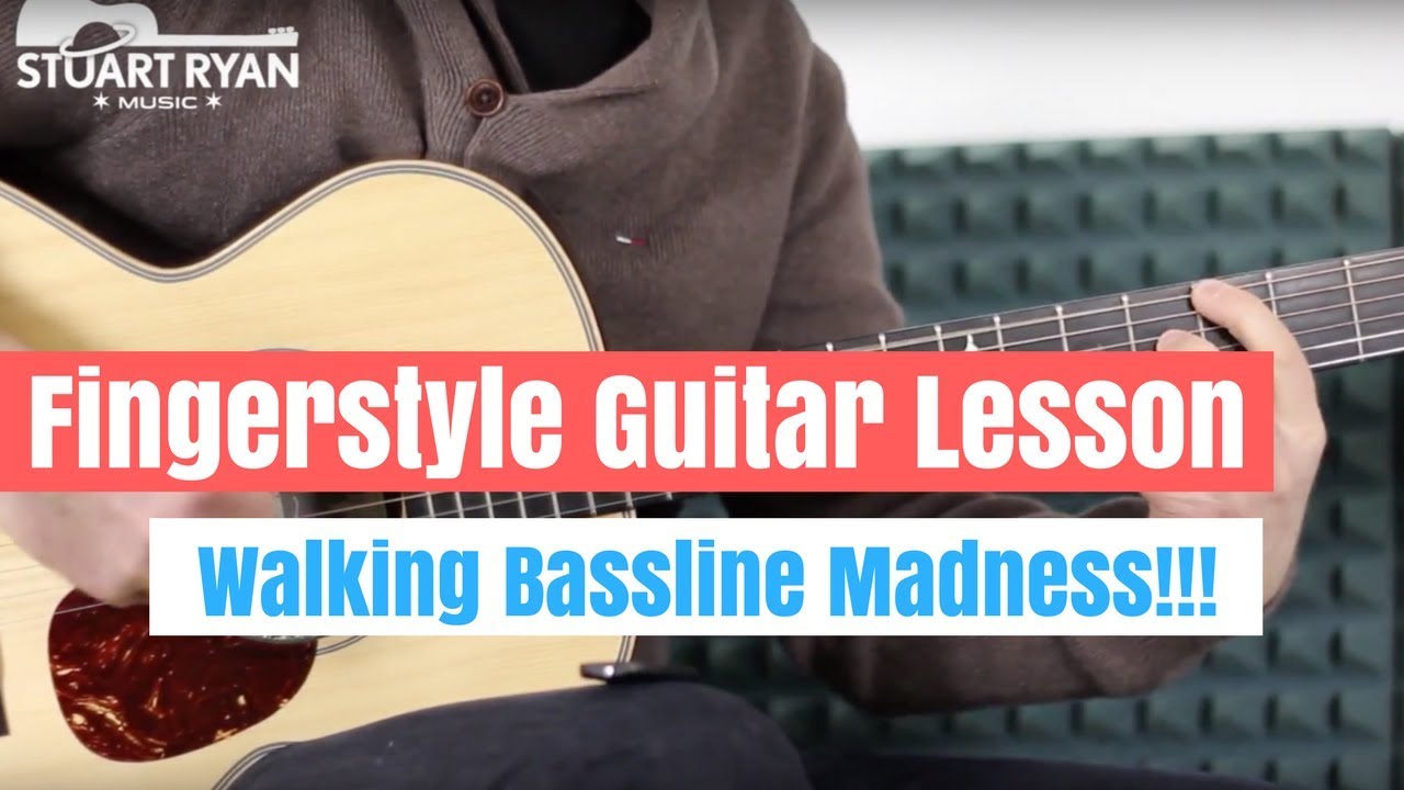 Fingerstyle Guitar Lesson - How To Play Walking Basslines