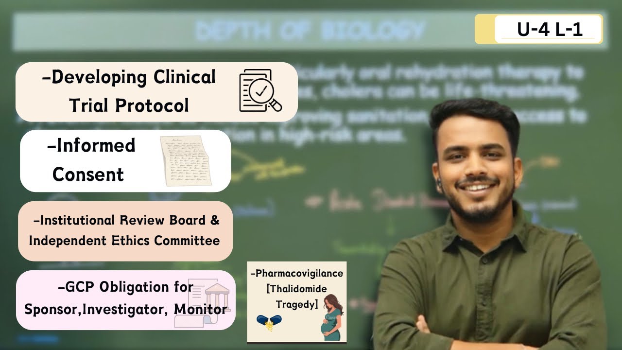 Clinical trial protocol | IRB & IEC | Informed consent | GCP Obligation | Pharmacovigilance | Unit 4