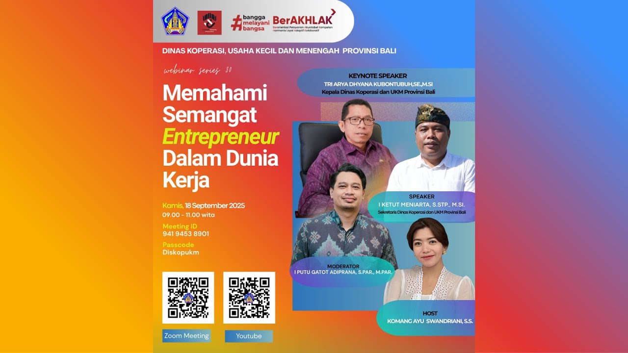 Webinar  Seri 30 -  Memahami Semangat Entrepreneur Dalam Dunia Kerja