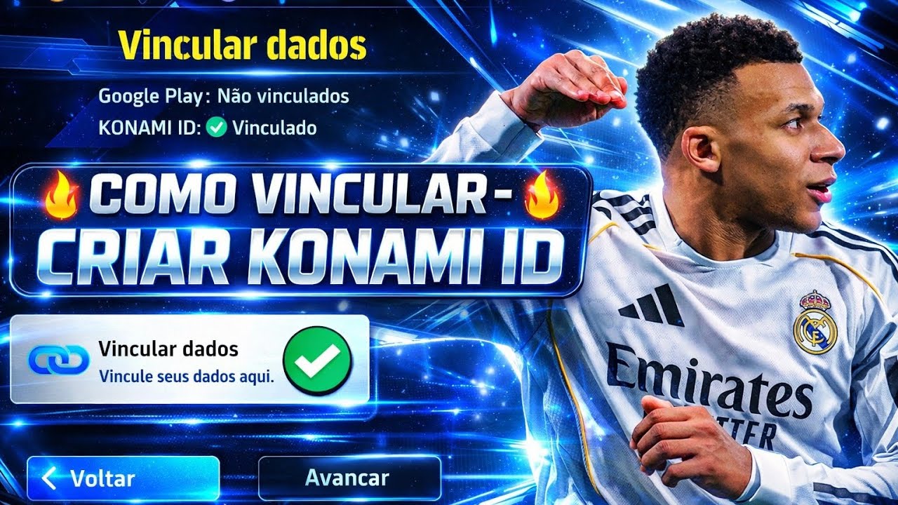 PASSO A PASSO DE COMO VINCULAR SUA KONAMI ID NO EFOOTBALL 2026 - TUTORIAL KONAMI ID ✅ SEM ERROS