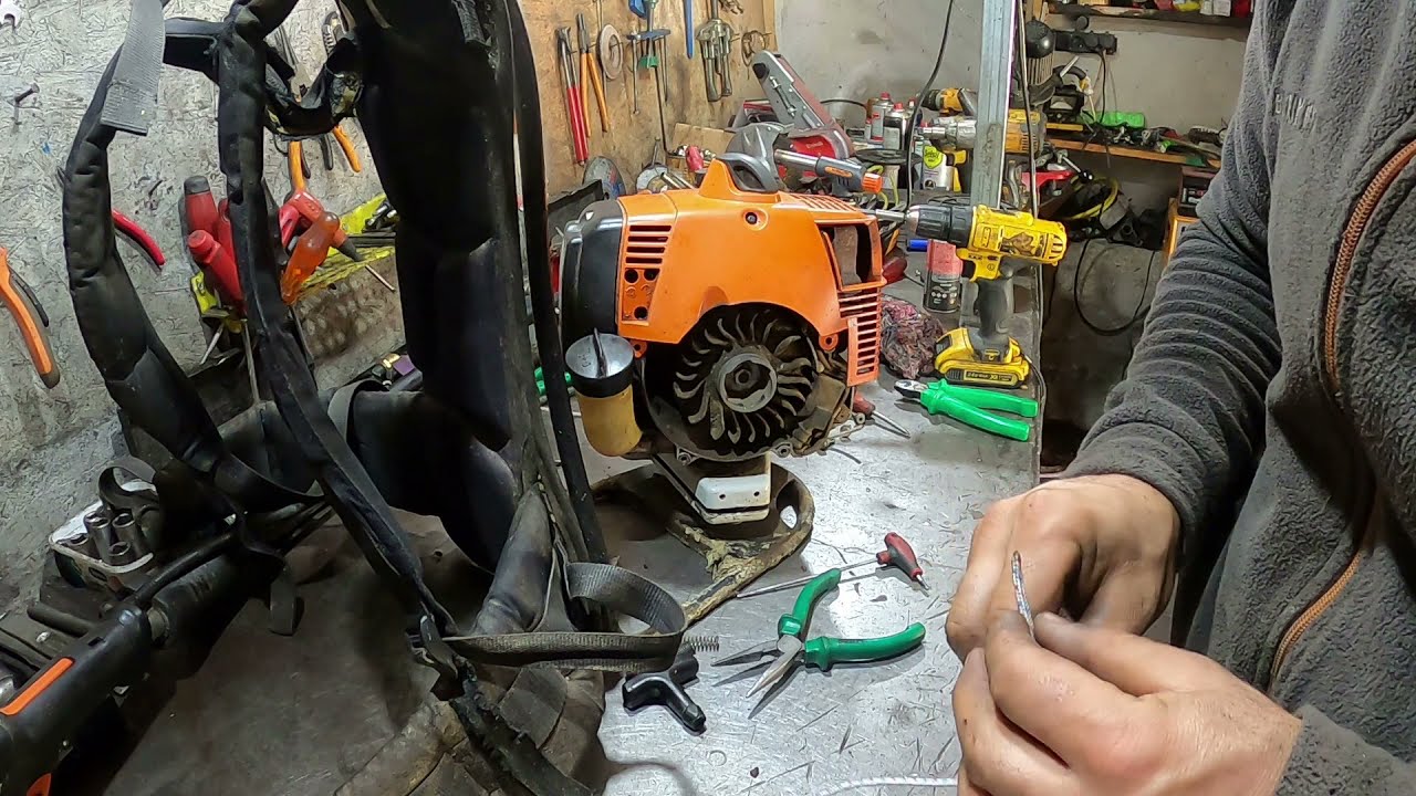 Stihl fr480 Starter İp değişimi ve Spral boru Girişi Tamiri