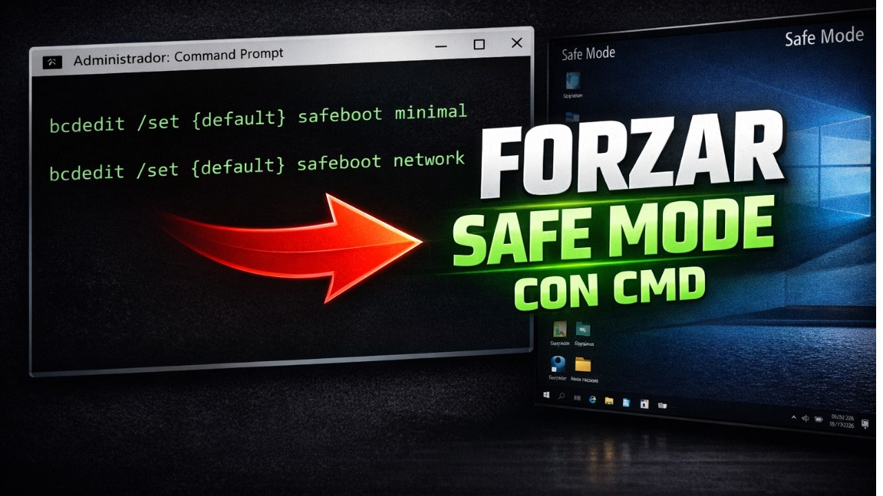 Cómo Forzar Safe Mode con CMD en Windows 10 y 11 (Método Avanzado)