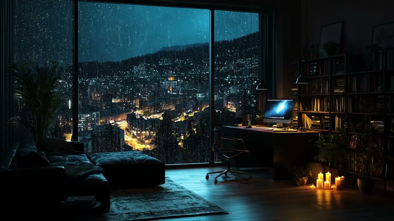 Focus Ambience for Work — Study, Coding & Deep Work Productivity | Heavy Rain with No Music