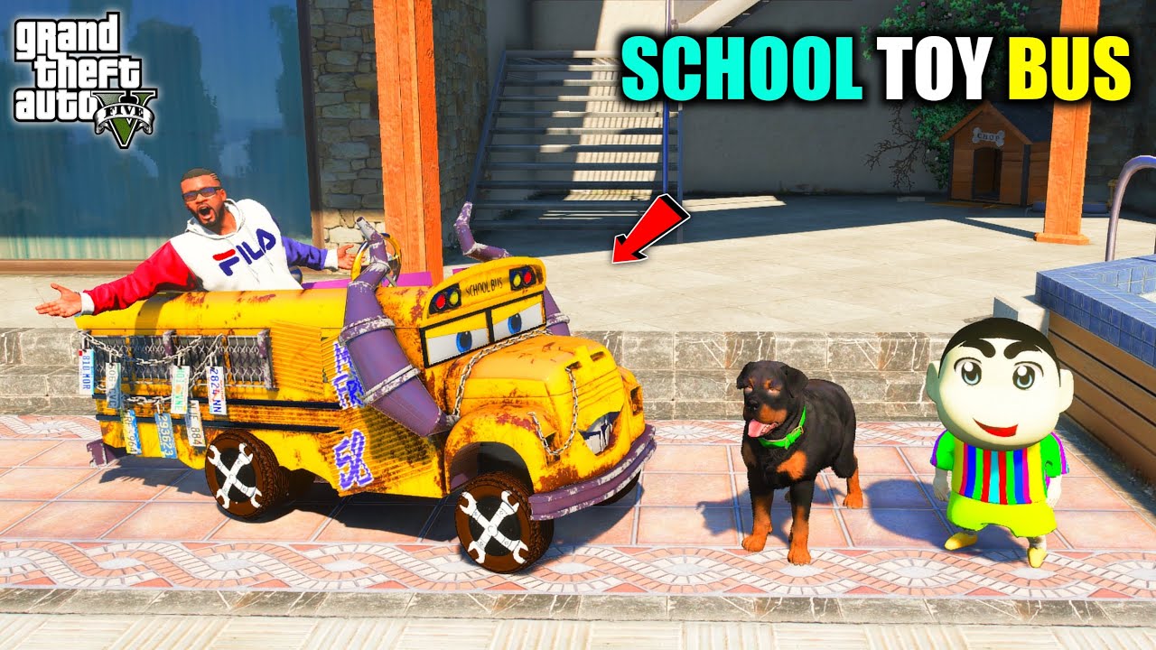 Franklin & Shinchan Buy Mini School Toy Bus Car in GTA 5 | JNK GAMER