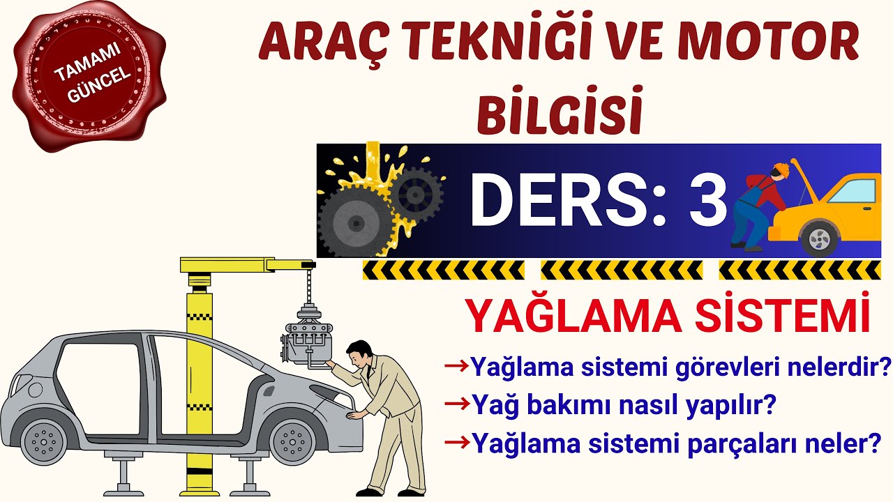 Araç Tekniği ve Motor Dersi 3: Yağlama Sistemi ve Parçaları Nelerdir? |Ehliyet Sınavı Çıkmış Sorular