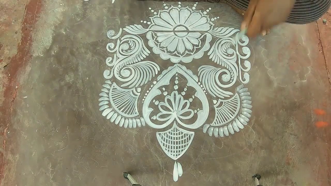 SWARASATI PUJA ALPONA DESIGNS/ALPONA WITH BRUSH EFFECT/RANGOLI DESIGNA/EASY RANGOLI