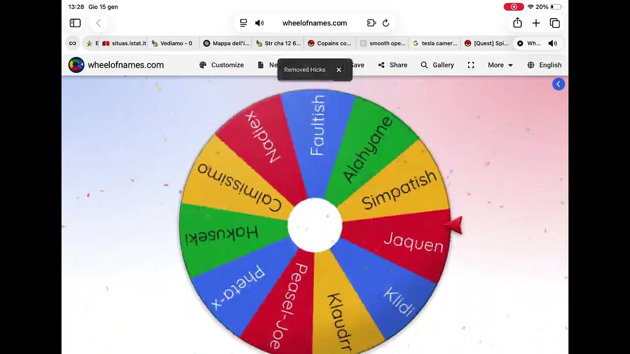 Estrazioni Team - Torneo 