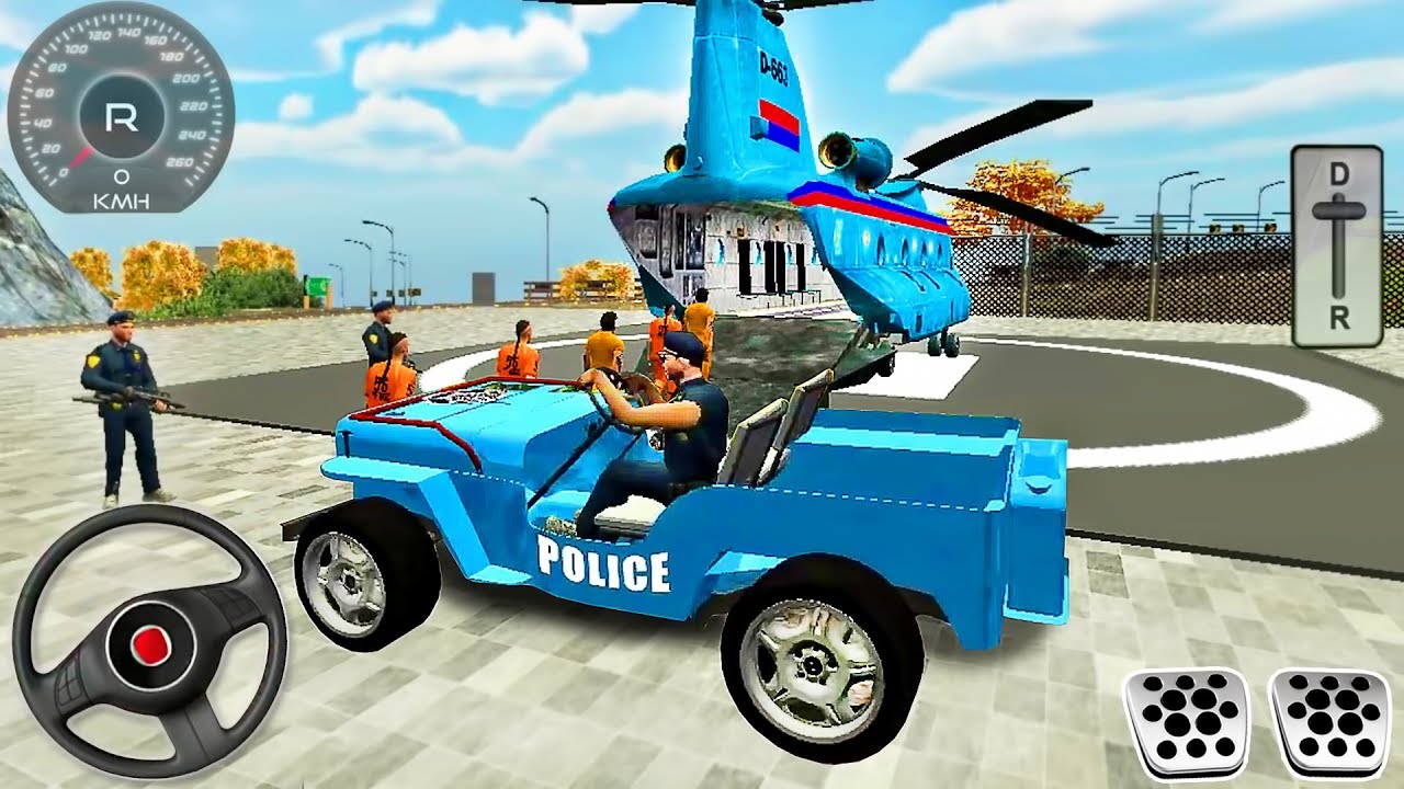Offroad Police Transporter Trailer Truck: Police Cargo Helicopter - Android GamePlay