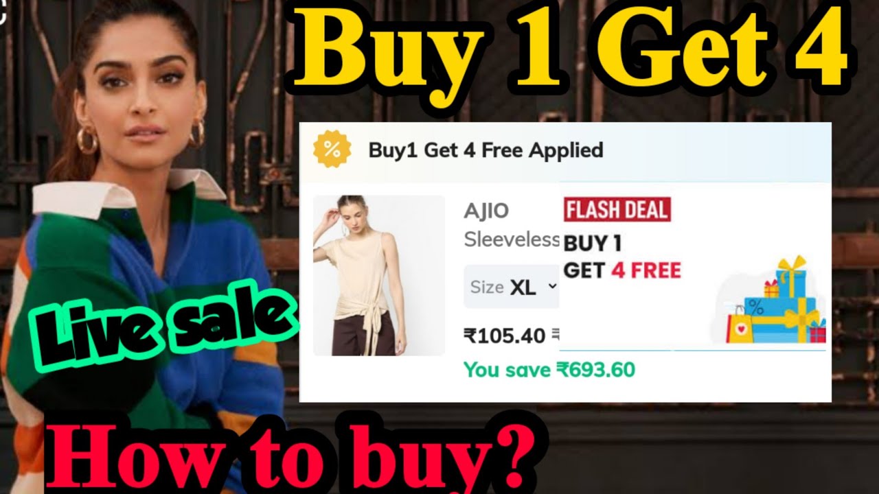 Buy 1 get 4 free ajio 🎁ajio big bold sale offer/ajio latest offer/ajio buy 1 get 4 free offer
