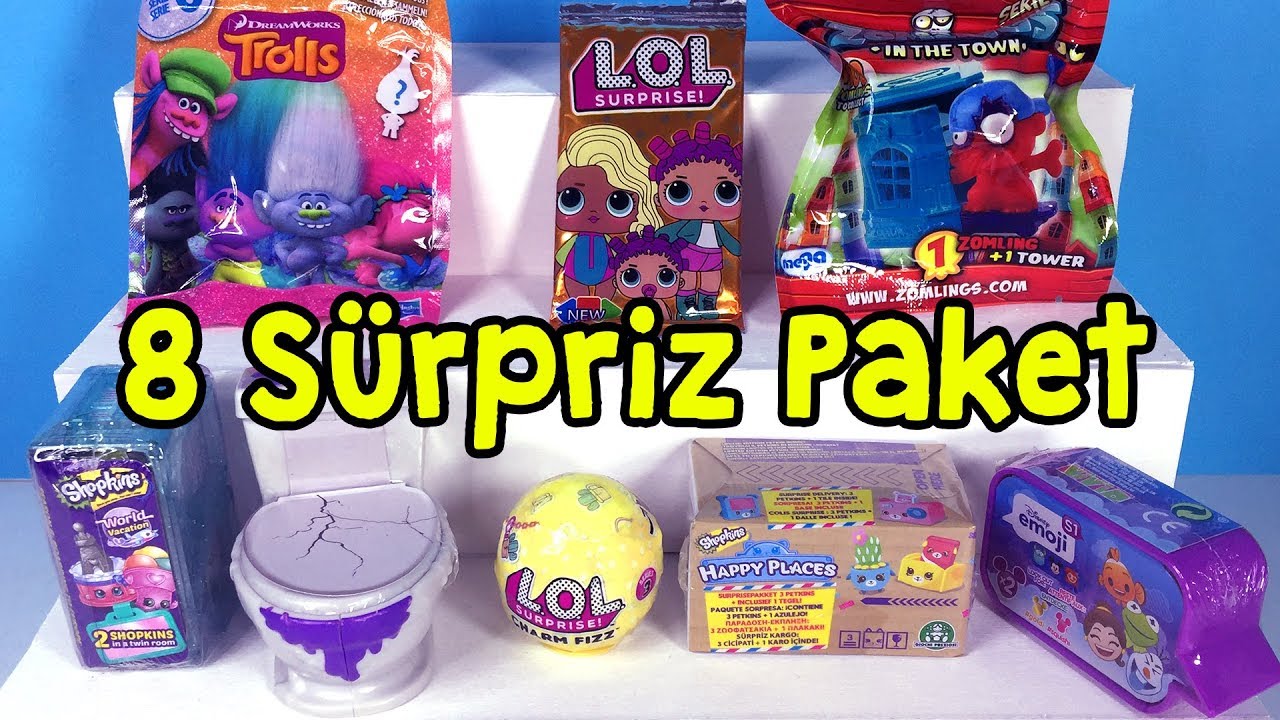 LOL Banyo Bombası Disney Emoji Shopkins LOL Kartları Happy Places Sürpriz Kutusu