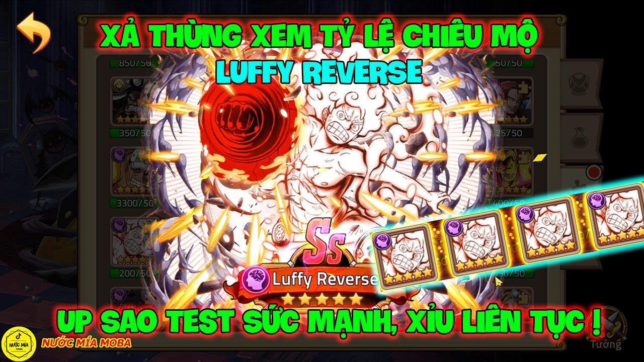 Huyền Thoại Hải Tặc - Xả Thùng Xem Tỷ Lệ Chiêu Mộ LUFFY REVERSE, Up Sao Test Sức Mạnh, Xỉu Liên Tục!