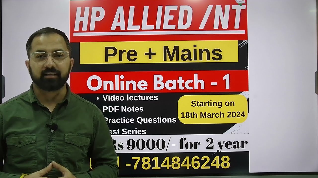 HP Allied/NT 2024 | Online Batch -1 | Starting on 18th Mar. 2024 | Pre + Main #hpallied #hppsc #hpnt