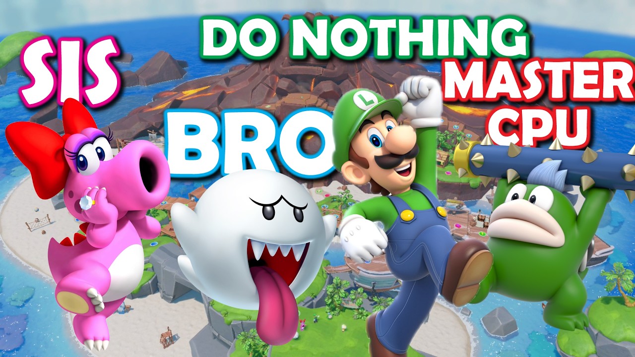 We tried PRO RULES in Mario Party Jamboree!! (Bro vs Sis vs Master CPU vs Luigi Does Nothing!)