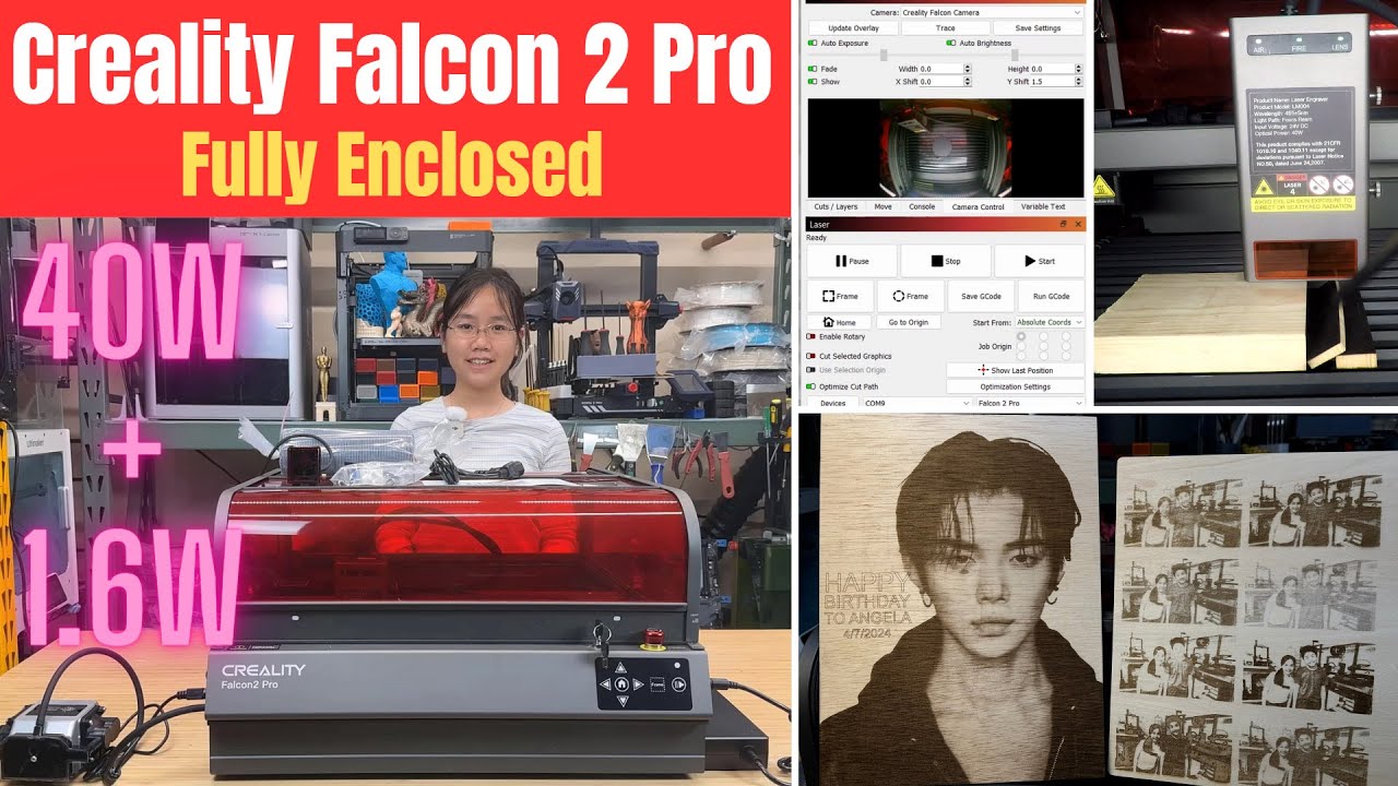 Полностью закрытый лазерный гравер Creality Falcon 2 Pro 40 Вт