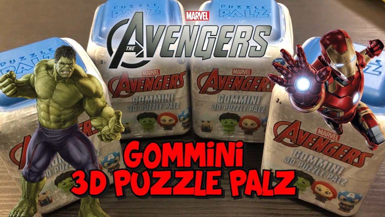 MARVEL AVENGERS: GOMMINI 3D PUZZLE PALZ! APRIAMO 6 BLIND BOX! Cicaboom 💣 Speciale Edicola